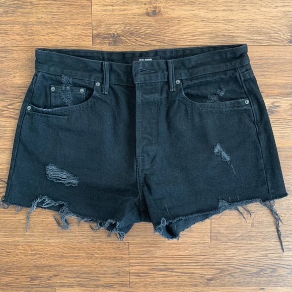 GRLFRND HELENA DISTRESSED SHORTS BLACK SIZE 29 - Picture 8 of 12